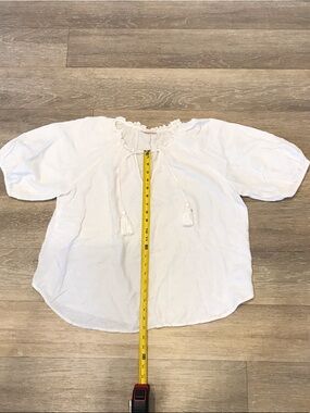 Knox Rose White Tassel Tie Peasant Top